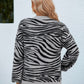 Zebra Print Gray Sweater