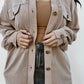 Plus Size Button Up Long Sleeve Jacket