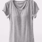 Round Neck Short Sleeve T-Shirt with Bra