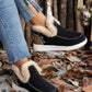 Furry Suede Round Toe Flat Sneakers