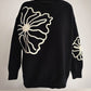 Flower Round Neck Long Sleeve Sweater