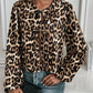 Tied Front Leopard Print Blouse—Small-2XL