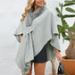 Fuzzy Trim Open Front Poncho