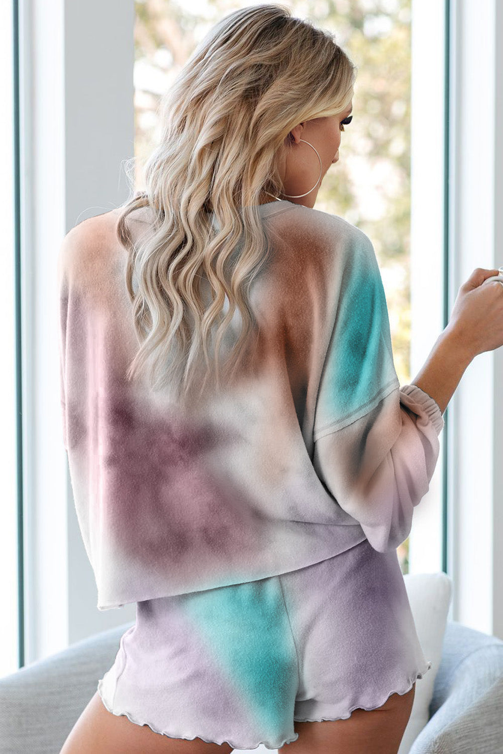 Sky Blue Tie Dye Knit Lounge Set