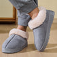 Faux Fur Round Toe Platform Slippers