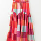 Color Block Elastic Waist Maxi Skirt