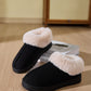 Faux Fur Round Toe Platform Slippers