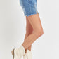 RISEN Front Slit Raw Hem Denim Shorts