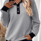 Texture Quarter Button Long Sleeve Sweatshirt