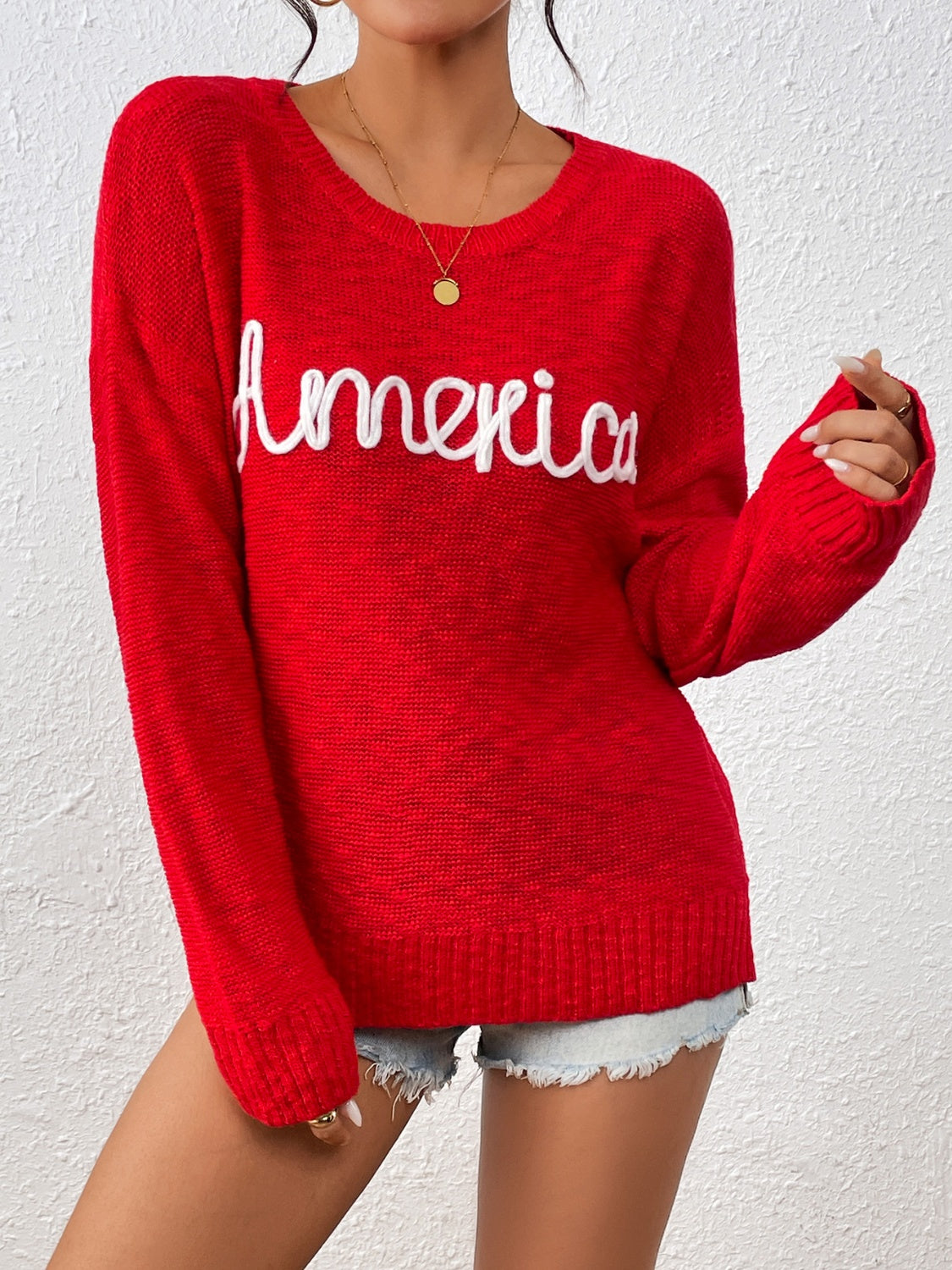 America Long Sleeve Sweater