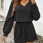 Devine Cutout V-Neck Long Sleeve Mini Dress