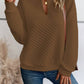 Notched Long Sleeve Sweatshirt