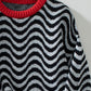 Wavy Stripes Round Neck Long Sleeve Sweater