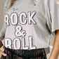 ROCK & ROLL Round Neck Dropped Shoulder T-Shirt