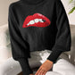 Lip Turtleneck Long Sleeve Sweater