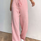 Tied Striped Wide Leg Pants