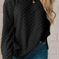 Checkered Round Neck Long Sleeve T-Shirt