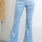 Printed High Waist Flare Pants with Pockets