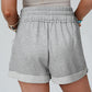 Drawstring High Waist Shorts with Pockets