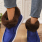 Faux Fur Suede Round Toe Sneakers