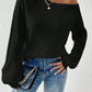 Honey Single Shoulder Long Sleeve Sweater