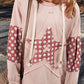 Floral Patchwork Star Pattern Drawstring Hoodie