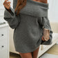 Off-Shoulder Extra-Long Sleeve Sweater