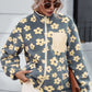 Pocketed Floral Mock Neck Jacket