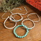 Light Blue Western Turquoise Shell Multi Layered Bracelet Set