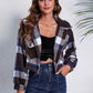 Plaid Button Front Jacket with Pockets