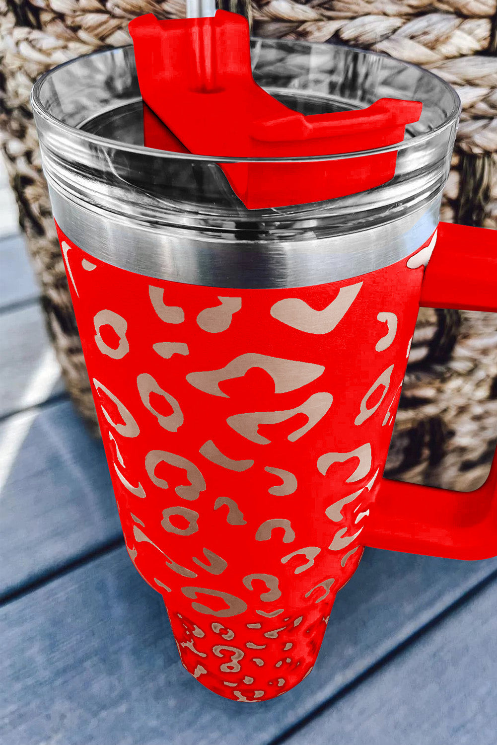 White Leopard Spotted 304 Stainless Double Insulated Cup 40oz