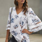 Printed Flare Sleeve Top