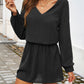 Devine Cutout V-Neck Long Sleeve Mini Dress