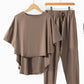 Simply Taupe High Low Boxy Fit Tee and Crop Pants Set