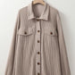 Plus Size Button Up Long Sleeve Jacket