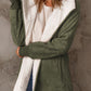 Open Front Long Sleeve Sherpa Jacket with Pockets