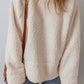 Turtleneck Long Sleeve Slit Fleece Sweatshirt