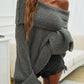 Off-Shoulder Extra-Long Sleeve Sweater