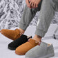 Letter M Suede Round Toe Slippers