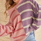 Contrast Striped Long Sleeve Sweatshirt