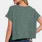 Zenana Round Neck Short Sleeve Crop T-Shirt