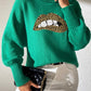 Lip Turtleneck Long Sleeve Sweater