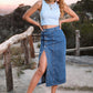 Button Down Denim Skirt