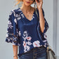 Printed Flare Sleeve Top