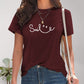 SMILE Round Neck Short Sleeve T-Shirt