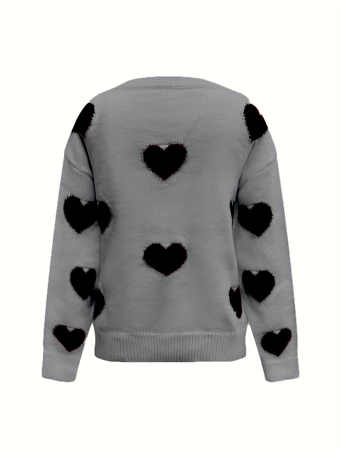 Red & Gray Heart Sweater—All Heart—Valentine's Day Collection