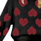 Heart Round Neck Dropped Shoulder Sweater