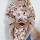 Furry Contrast Three-Quarter Poncho