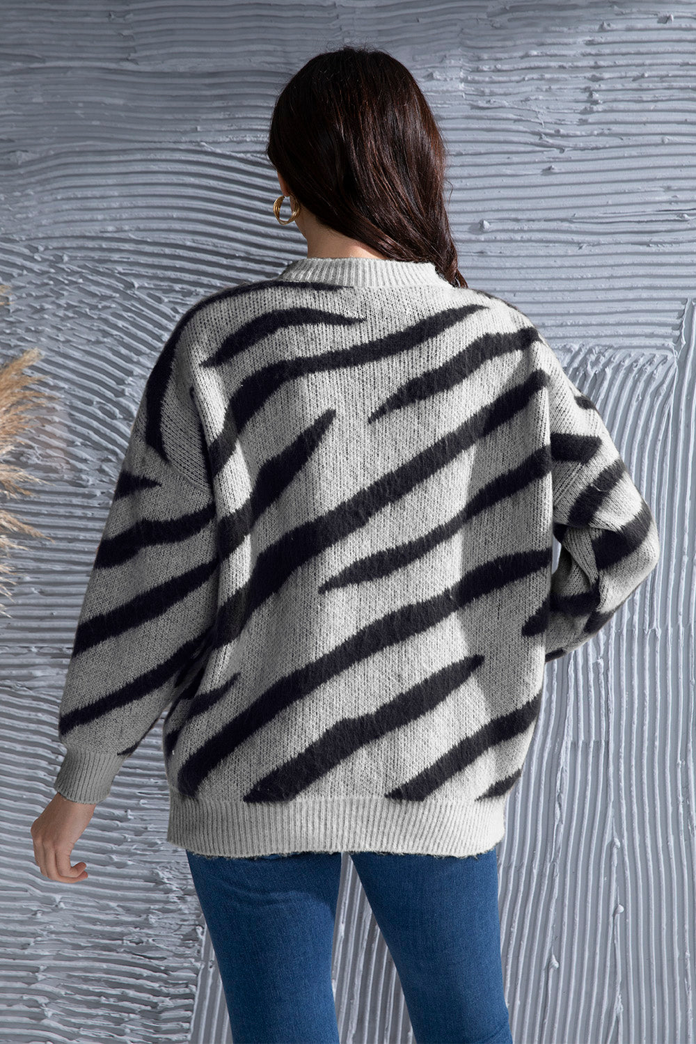 Zebra Striped Sweater