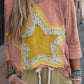 Star Applique Round Neck T-Shirt